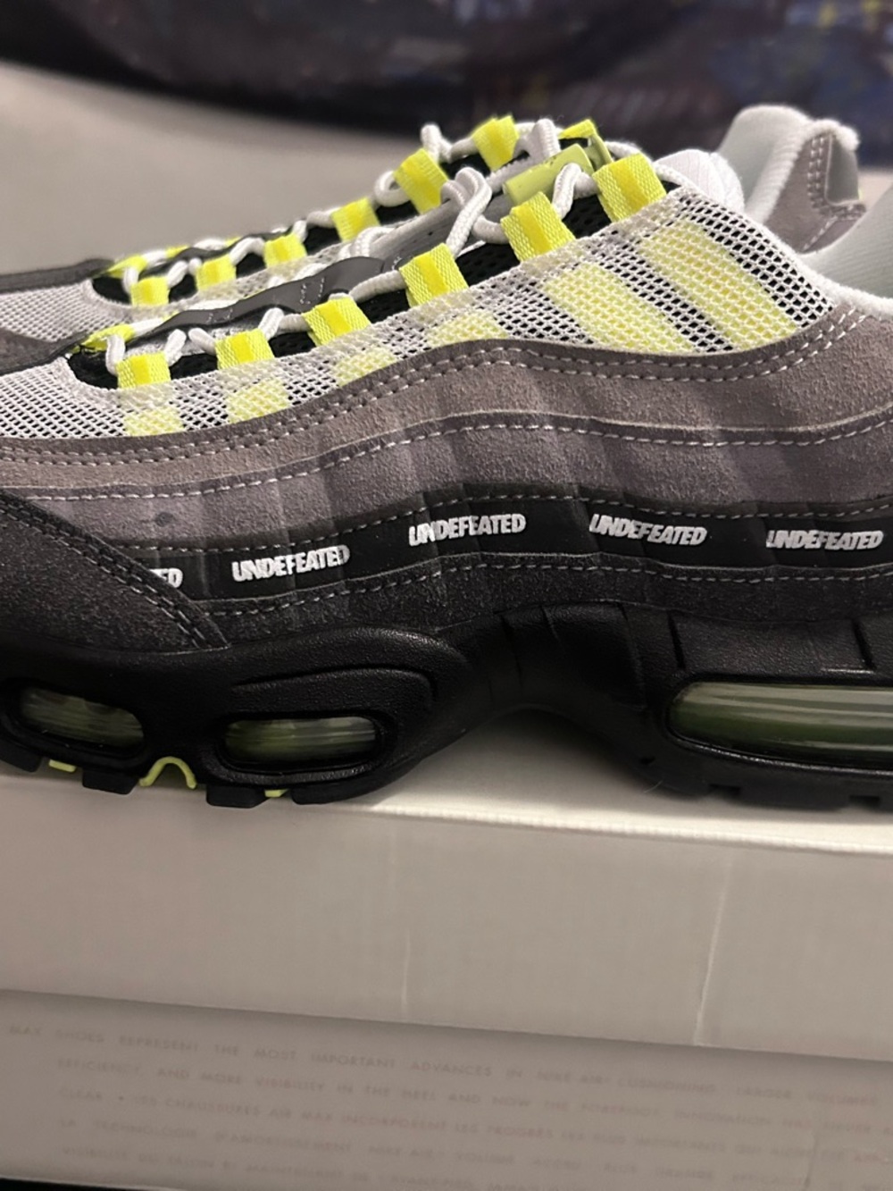 Air Max 95s Undefeated Men’s Gray & Neon Yellow Sneakers